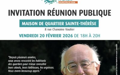 Nouvelle réunion publique vendredi 20 février Quartier Sainte-Thérèse